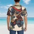 thumbnail image 4 of Honeii Samurai Frog Guitar Print Men’s Hawaiian Shirt,Classic Button-Down Short Sleeve Shirt, for Beach, Vacation, and Outdoor Activities,Large, 4 of 7