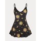 thumbnail image 1 of Tank Top de Talla Extra con Estampado de Luna y Sol Rosegal Camisetas sin mangas de talla grande, 1 of 5