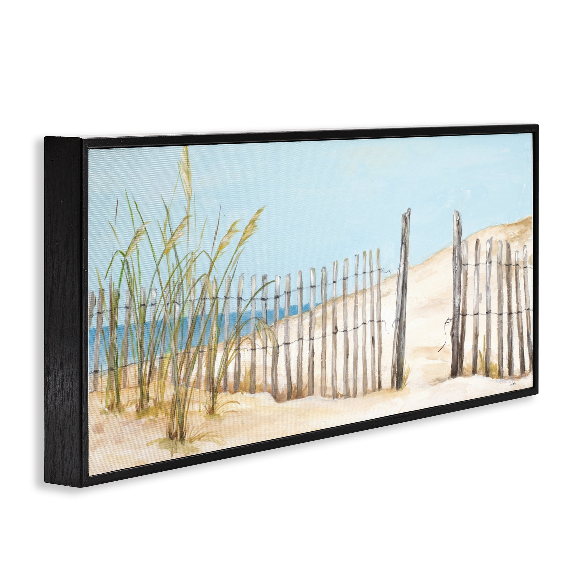 Stupell Industries Beach Fence Opening Black Framed Giclee Art, design by Patricia Pinto