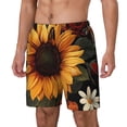 thumbnail image 1 of Balery Sunflower Floral Butterfly Bañador para hombre, shorts de playa de secado rápido con entrepierna y forro de compresión-Small, 1 of 6