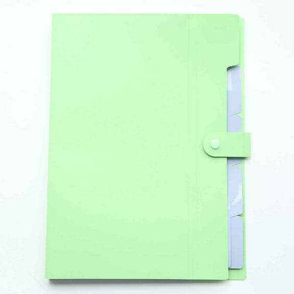 FENGGHAO A4 Expanding File Folder 5 Pockets Accordion Document Organizer Letter Size Portable Plastic File Holder Grass Green