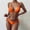 Orange, variant on USSUMA Women's Swimwear Solid Color Bikini Swimsuit Dressy Casual Womens Tankini for Beach Black Festival Gift