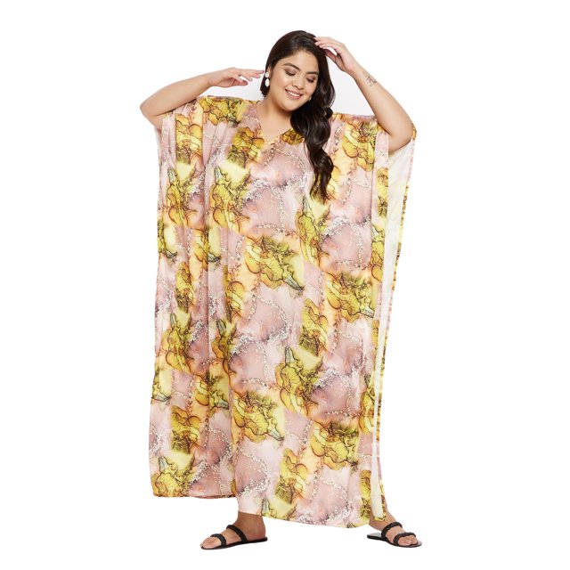 Caftans pour Femmes Longue Maxi Grande Taille Robe Caftans Manches 3/4 Robes pour Dames Filles en Ligne