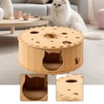 thumbnail image 1 of Cama túnel para gatos, centro de actividades, cueva cálida y creativa para mascotas, juguete interactivo para gatitos, gatos pequeños, medianos y marrón, 1 of 7