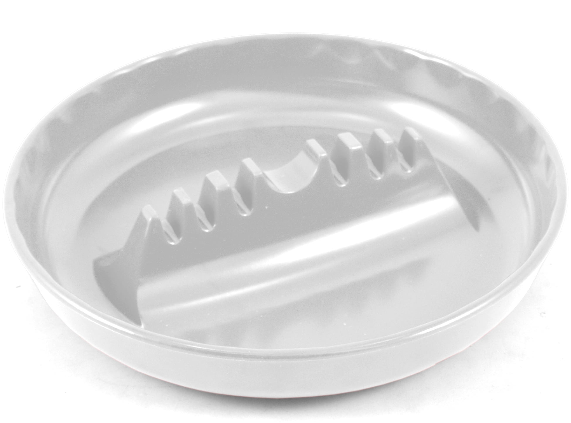 Gessner White Round Plastic Executive Cigar and Cigarette Ashtray