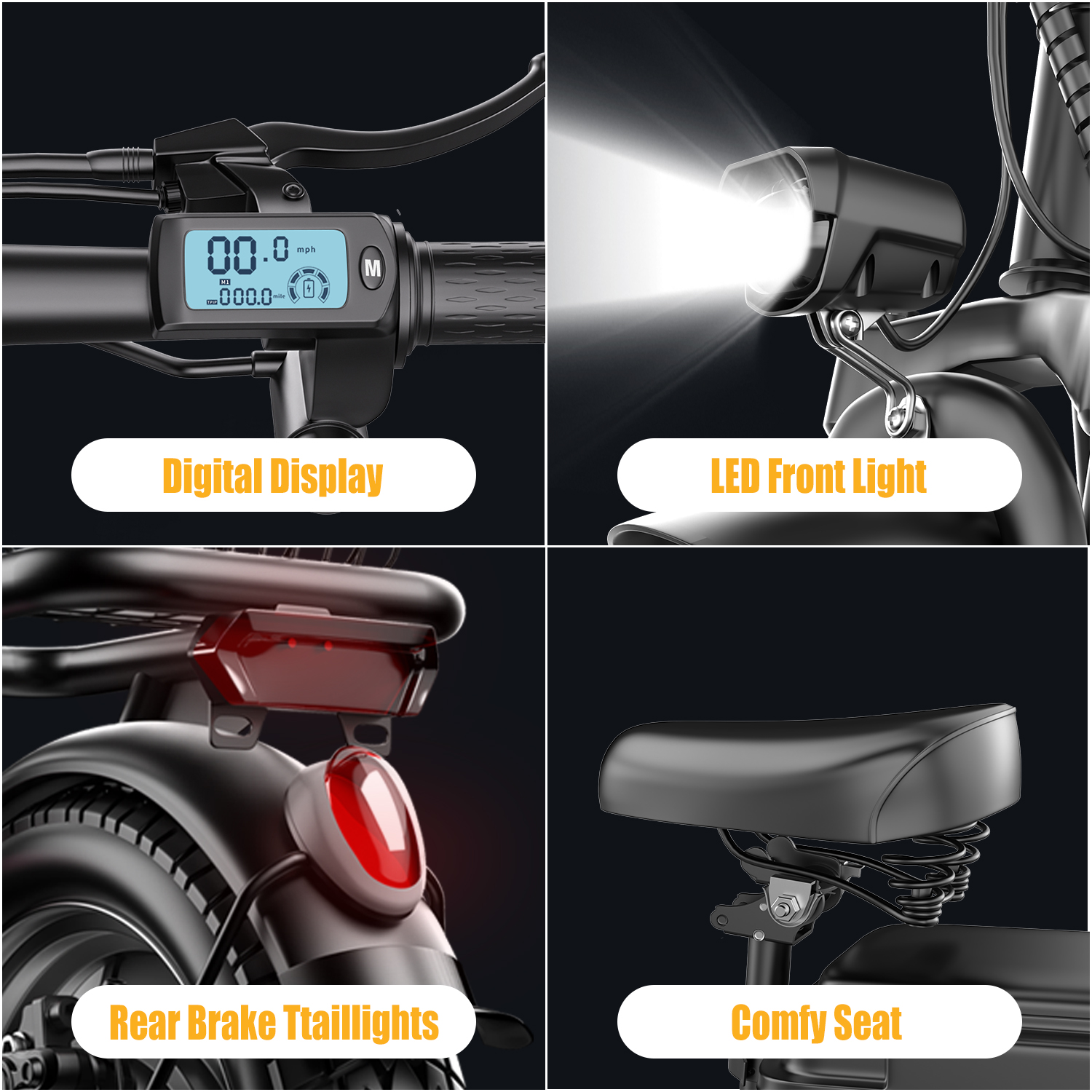 ASKGO K10 Electric Scooter with Seat,1200W Peak Motor 48V 15AH Commuter Scooter, 25Mph Escooter with basket (Removable),UL2722,Grocery Ebike, shopping Ebike, pet Ebike
