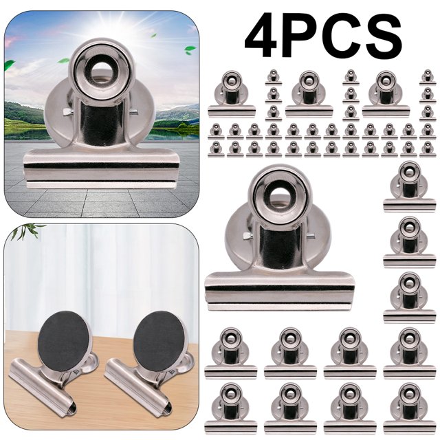 JShteea 12 Uds. Imanes Clips Fuertes para Nevera Clips Magnéticos Metal 38mm Ancho para Nevera
