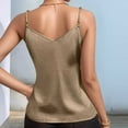thumbnail image 4 of Aboser Womens Silky Satin Camisole Tops Trendy Shiny Party Shirt Stretchy Spaghetti Strap Cami Tank Top Comfy V Neck Undershirt Loose Fit Camisoles, 4 of 6