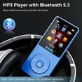 thumbnail image 2 of Reproductor MP3 RUIZU de 64 GB con Bluetooth 5.3, 80 horas de reproducción, color azul, 2 of 7