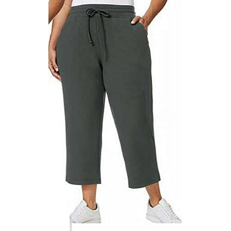 32 DEGREES Ladies Soft Fleece Knit Capri Pants (Olive, Large