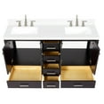 thumbnail image 5 of ARIEL Cambridge 60 Inch Espresso Bathroom Vanity Double Sink, Solid Wood, Carrara White Quartz Countertop, 1.5-Inch Edge, Rectangular Undermount Sinks, 4 Soft Closing Doors, 6 Drawers, 5 of 10
