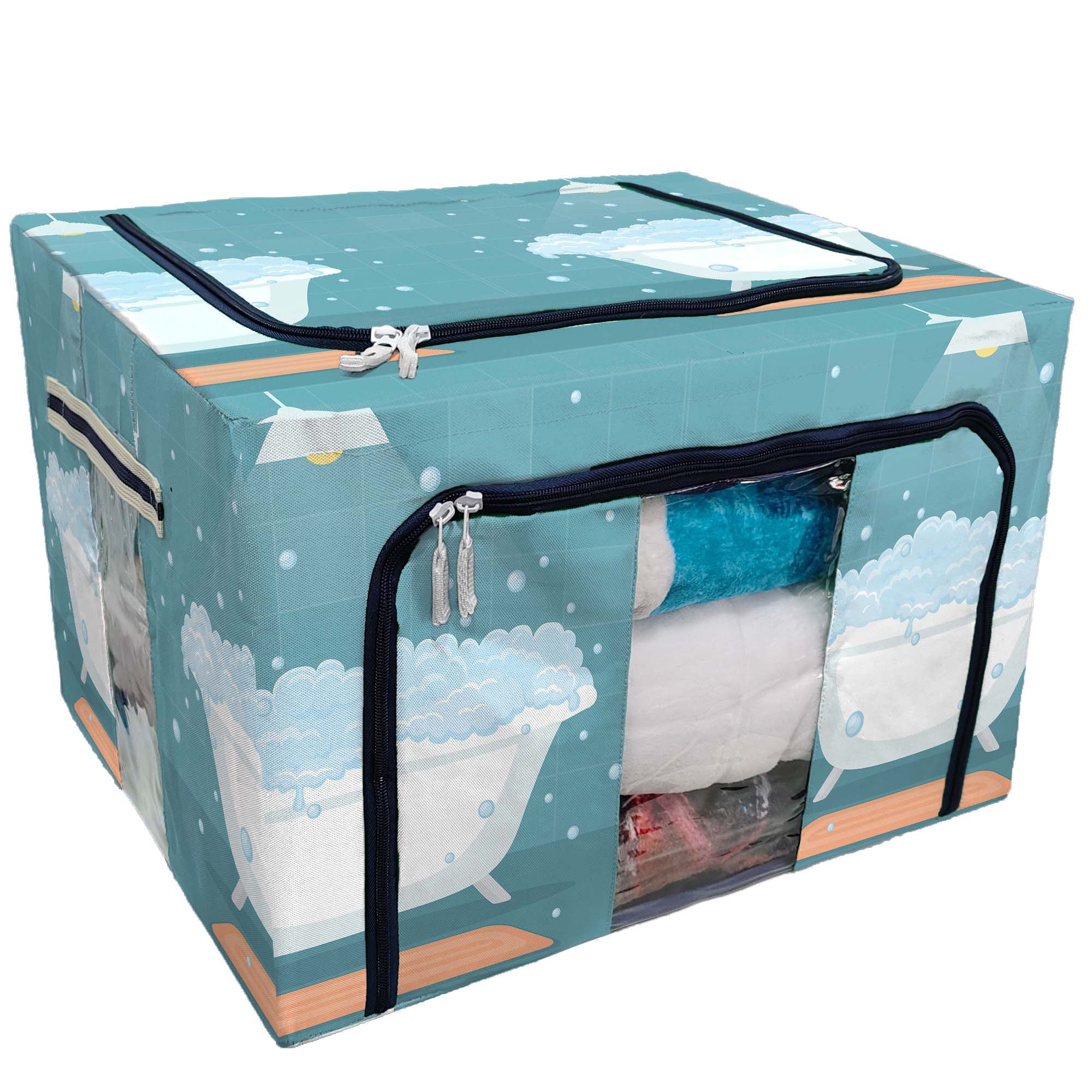 PKQWTM Bathtub With Soap Bubbles In A Bathroom Storage Bag Clear Window ...