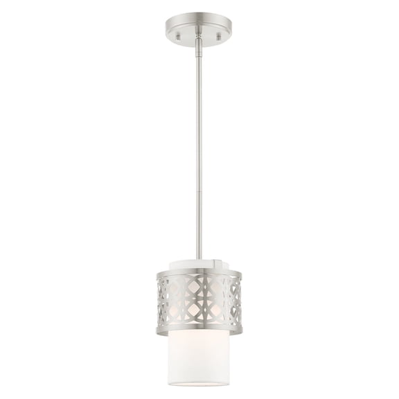 Livex Lighting 1 Lt Brushed Nickel Mini Pendant