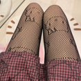 thumbnail image 3 of dormi fishnet pantimedias gótico punk anime gatito jacquard tatuaje medias lolitapangjing, 3 of 4