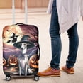 thumbnail image 4 of Spooky Halloween Night Witch Whippet Glowing Pumpkins Travel Luggage Cover Dog Lover Suitcase Dust Protective Decor - 12015, 4 of 5