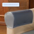 Subrtex Stretch PU Faux Leather Waterproof Armrest Covers (Set of 2,Gray)