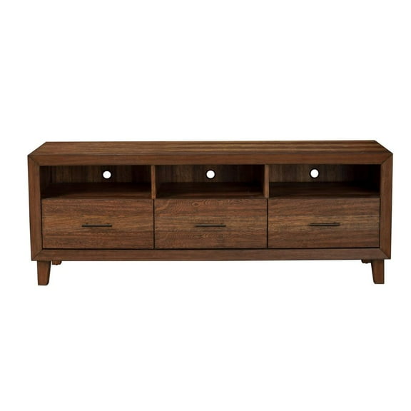Origins by Alpine Trinidad Wood TV Console in Toffee (Brown)