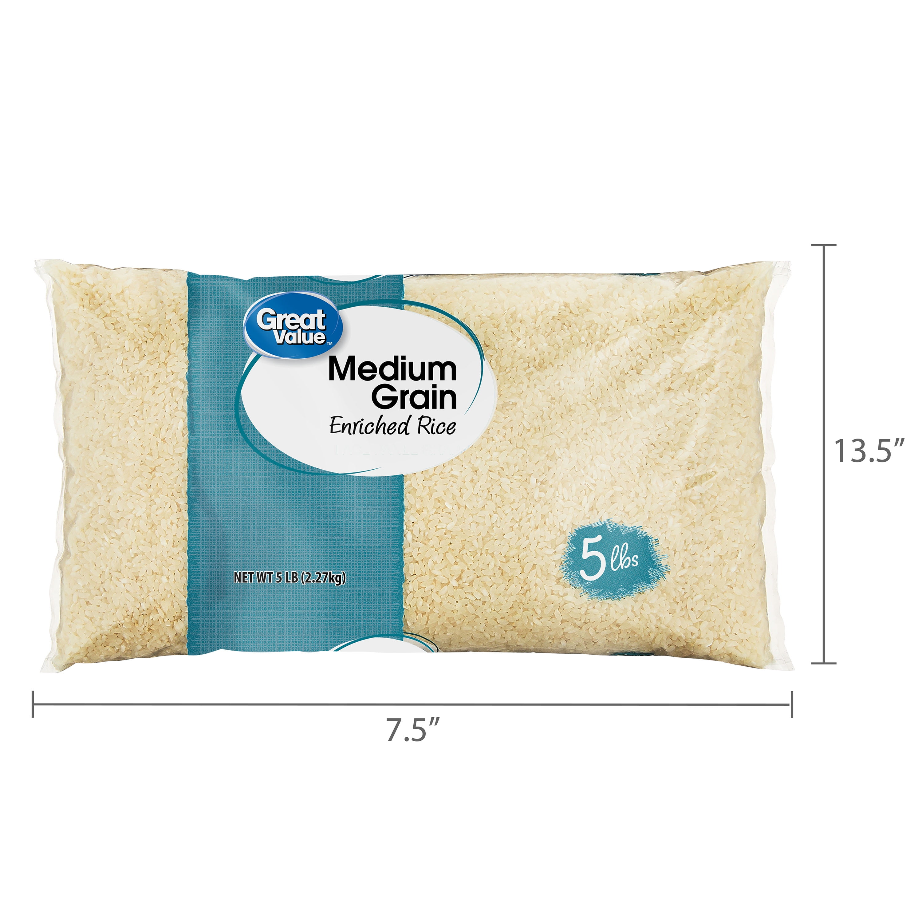 Great Value Medium Grain Enriched Rice, 5 lb
