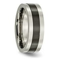 thumbnail image 3 of Auriga Fine Jewelry Titanium Base w/Black Ceramic Center Flat 8mm Band for Men Size- 8, 3 of 7
