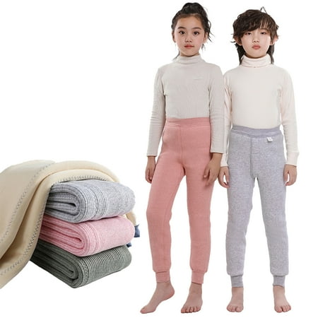 

WOLLED Kids Boys Girls Thickening Bottoms Toddler Baby Fleece Leggings Fall Winter Warm Tights Trousers for 1-17 Years Old
