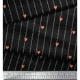 thumbnail image 3 of Soimoi Black Cotton Duck Fabric Folk Art Heart & Stripe Printed Craft Fabric by the Yard 42 Inch Wide, 3 of 3