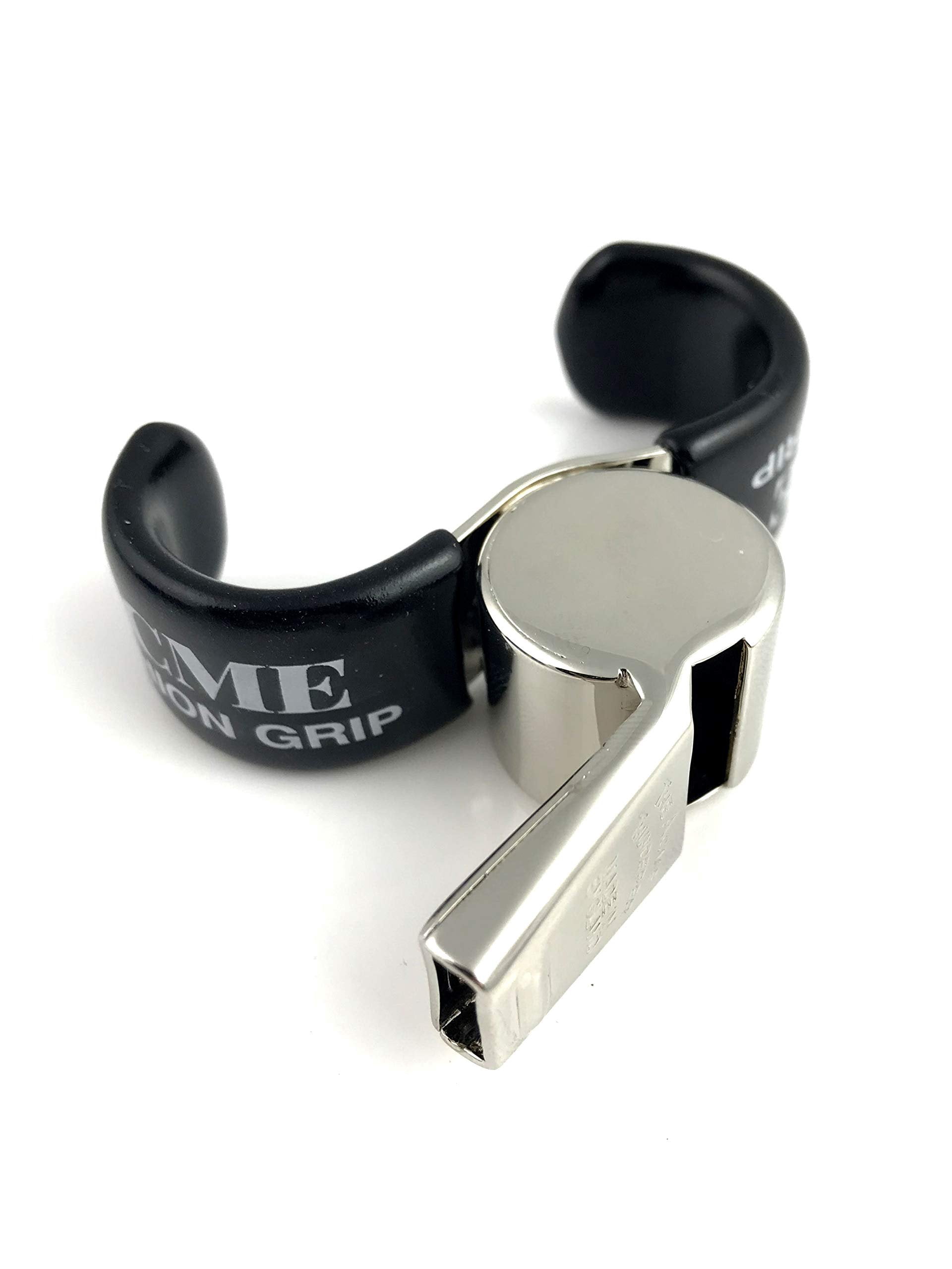 Acme Thunderer Official Referee Whistle 477/60.5 Finger Grip Whistle Silver