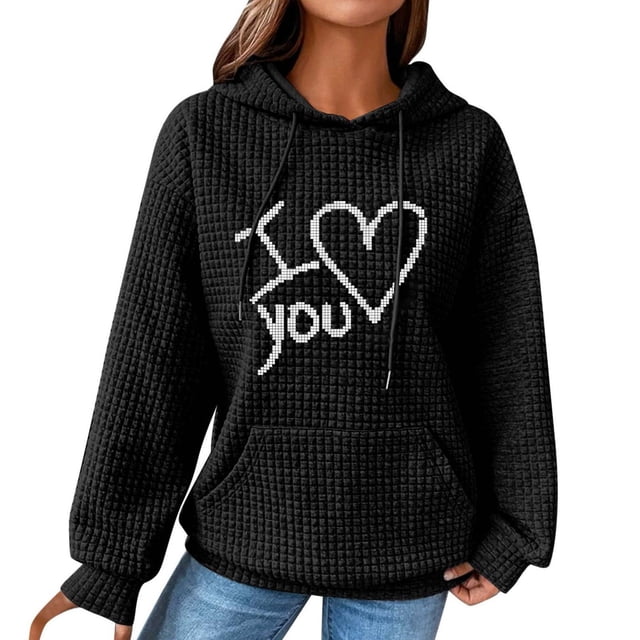 WEAIXIMIUNG Sweat à Capuche Rayé pour Femmes 3X Automne/hiver Ajustable avec Poches et Motif Imprimé/graphique