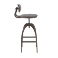 thumbnail image 2 of Dakota Industrial Mid-Back Barstool in Antique Metal and Espresso Wood-Pressed Grain Bamboo by LumiSource, 2 of 7