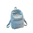 thumbnail image 1 of Sonducket de terciopelo, forro de poliéster de Color sólido, cremallera fácil de combinar, escolar universitaria para Mochilas Azul claro, 1 of 6
