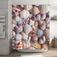 thumbnail image 5 of Rateoe Sea Shells Shower Curtain - Fancy Bathroom Shower Curtain Sets - Waterproof Shower Curtain with Hooks with 12 Plastic Hooks 72x72 Inches, 5 of 5