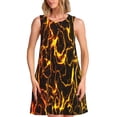 thumbnail image 1 of Fotbe Orange Lightning Vestido de Verano sin Mangas para Mujer – Vestido Midi Línea A, Estilo Camiseta Floral, Vestido Playero Casual y Fluido, 1 of 7