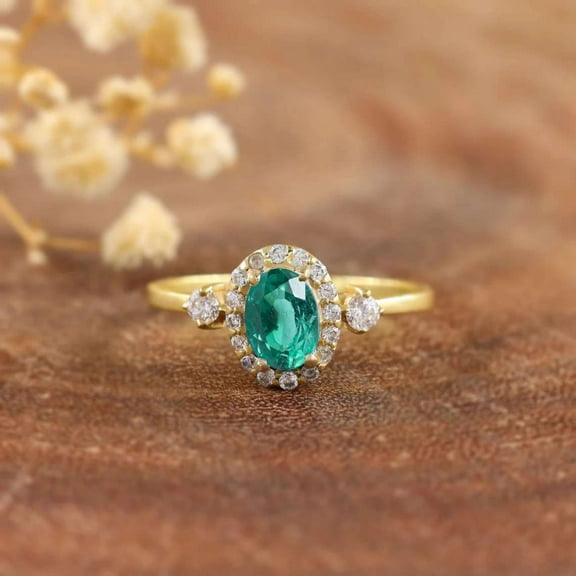 vylahjewellery Mother's Day Special Ring 2 Ct Oval Cut Diamond Ring Wedding Ring Moissanite Yellow Gold Ring