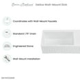 thumbnail image 2 of Delice 24" Rectangle Wall-Mount Bathroom Sink in Matte White, 2 of 11