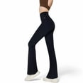 thumbnail image 3 of Women's High-Waist Flared Leggings with Stretch Fabric and Contoured Fit - X Large, Black, 3 of 6