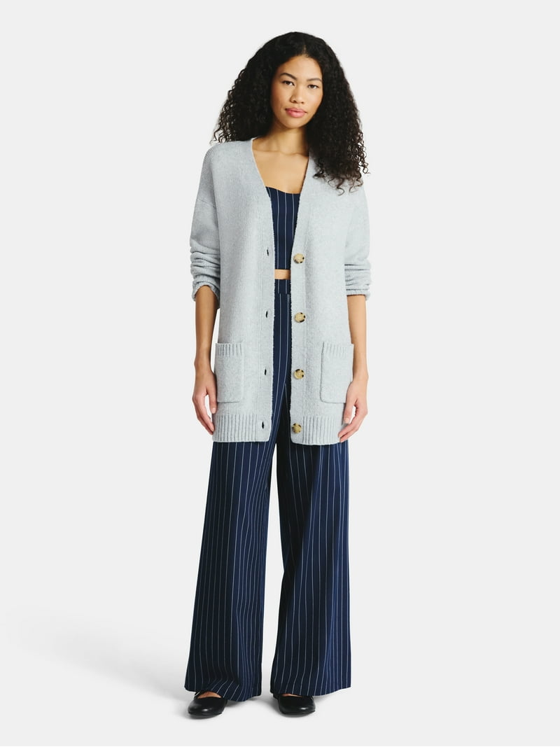 No Boundaries Button-Front Grandpa Cardigan, Women's