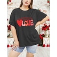 thumbnail image 3 of XCHQRTI Heart T Shirt for Women Plus Size Short Sleeve Shirt Grateful with Love Graphic Tee Oversized Valentine's Day Top, 3 of 7