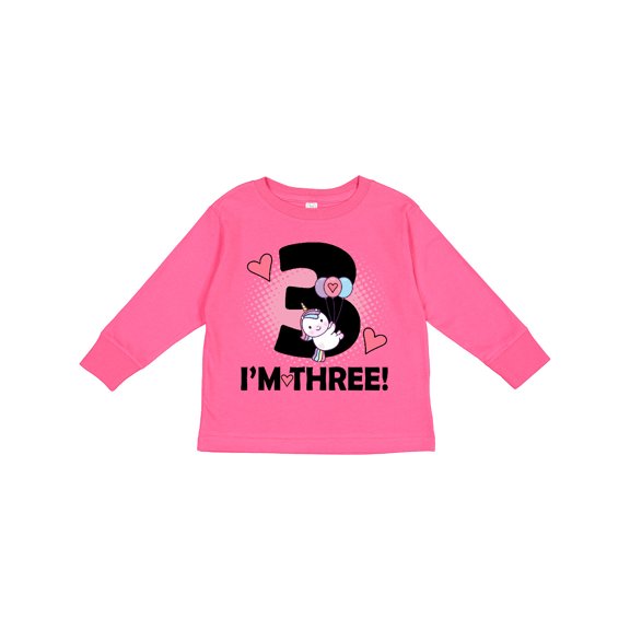 Inktastic 3rd Birthday 3 Year Old Girl Unicorn Girls Long Sleeve Toddler T-Shirt