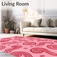 thumbnail image 2 of ODIKA 4'x6' Machine Washable Non-Slip Area Rug, Festive Helper Christmas Stand Cover with Peppermint Swirl Design High Traffic Rug, Pink, 651980, 2 of 7