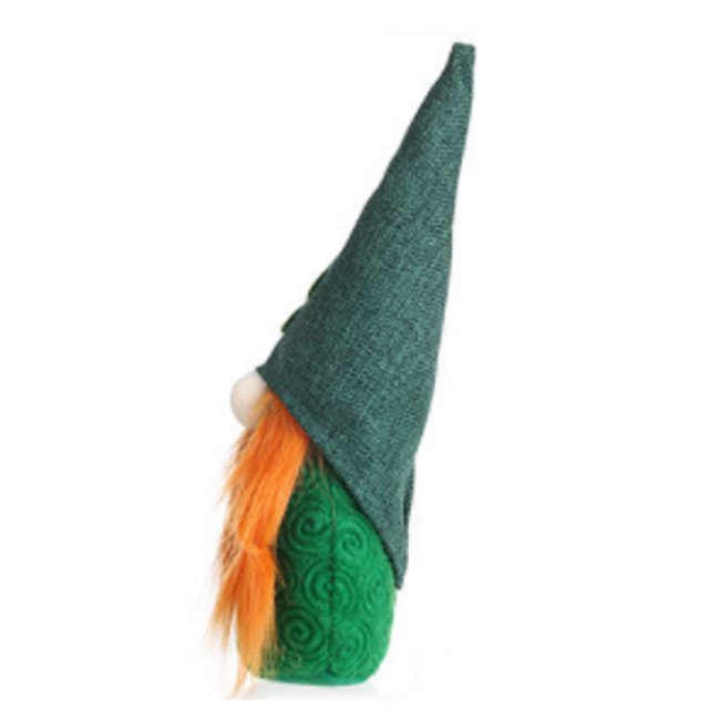 Injueey Decoración de muñecas sin rostro Rudolf Día de San Patricio Accesorios de fiesta lindos Gnomo Pigtail Barba Decoración para el hogar Kits de decoración para fiestas Coleta Injueey HA070621-02