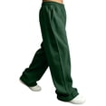thumbnail image 4 of Men's Sweatpants Stylish Casual Wide Leg Elastic Waist Drawstring Jogging Pants Relaxed Fit Comfy Lightweight Lounge Travel Sweat Pants Dark Green L, 4 of 8