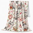 thumbnail image 2 of Raccoons with Picnic Baskets and Flowers, Whimsical Storybook Style for Animal Lovers, Berry Tablecloth Scene and Birthday Gift, Cozy Flannel Blanket for Bedroom and Living Room, Home Decor, 2 of 7