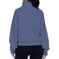 thumbnail image 3 of QATAINLAV Long Sleeve Shirts for Women Casual Half Zip Sweatshirts Loose Thumb Hole Cropped Tops 2025 Fall Winter Fleece Pullover Navy S Mother's Day Gifts, 3 of 6