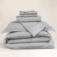 thumbnail image 2 of Nestl® 1000 Thread Count Premium Cotton Blend 6 Piece Duvet Cover Set, Includes Duvet Cover, Deep Pocket Fitted Sheet, 2 Pillow Cases, 2 Pillow Shams - Lightweight, hypoallergenic - Queen, Silver, 2 of 4