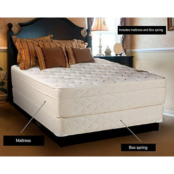 Beverly Hills Firm Foam Encased Eurotop (Pillow Top) Mattress and Box spring set (Full 54"x75"x13") Sleep System with Enhance Support- Fully Assembled, Knit Cover, Orthopedic by Dream Solutions USA