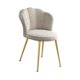 thumbnail image 3 of Sillón de tocador con asiento tapizado y cojín de esponja redondo con respaldo y patas de metal Gris, 3 of 8