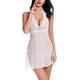 thumbnail image 3 of Conjunto de Ropa de Dormir de Encaje para Mujer Vestido Halter Lencería Malla Chemise Babydoll-Blanco-XLarge Sailing Electrónica, 3 of 5