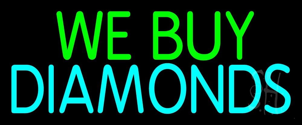 Turquoise Led Signage Green We Buy Turquoise Diamonds LED Neon Sign 6 x 15 - inches, Black ...