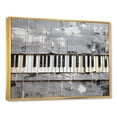 thumbnail image 2 of Designart "Minimalist Harmony Grey and White Piano Keys" Music Framed Wall Art - Vintage Grey Music Piano Entryway Framed Wall Art Print, 2 of 6
