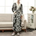 thumbnail image 4 of Couples Pajamas Matching Sets Unisex Thick Terry Cloth Bathrobes Oversized Kimono Spa Full Length Long Winter Sleepwear Black XXXL, 4 of 6
