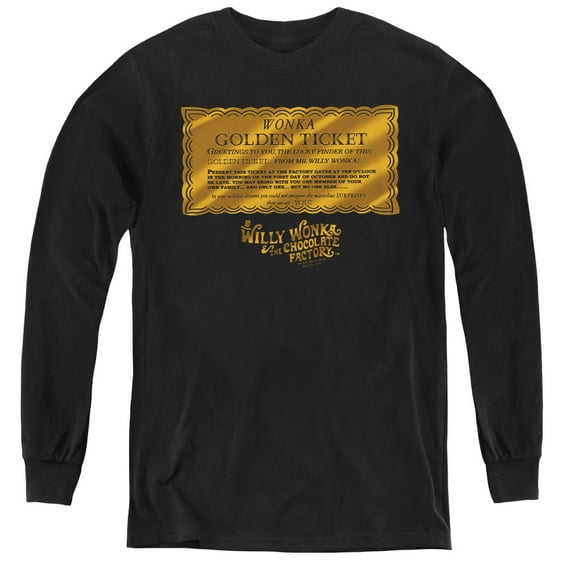 Willy Wonka And The Chocolate Factory - Golden Ticket - Youth Long Sleeve Shirt - Small